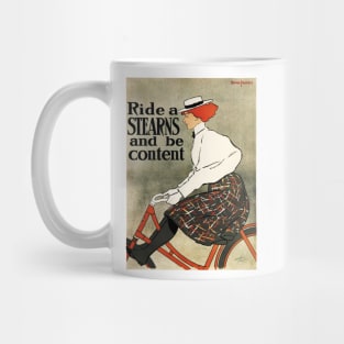 Ride a STEARNS and Be Content Bicycle Advertisement Vintage Cycle Mug